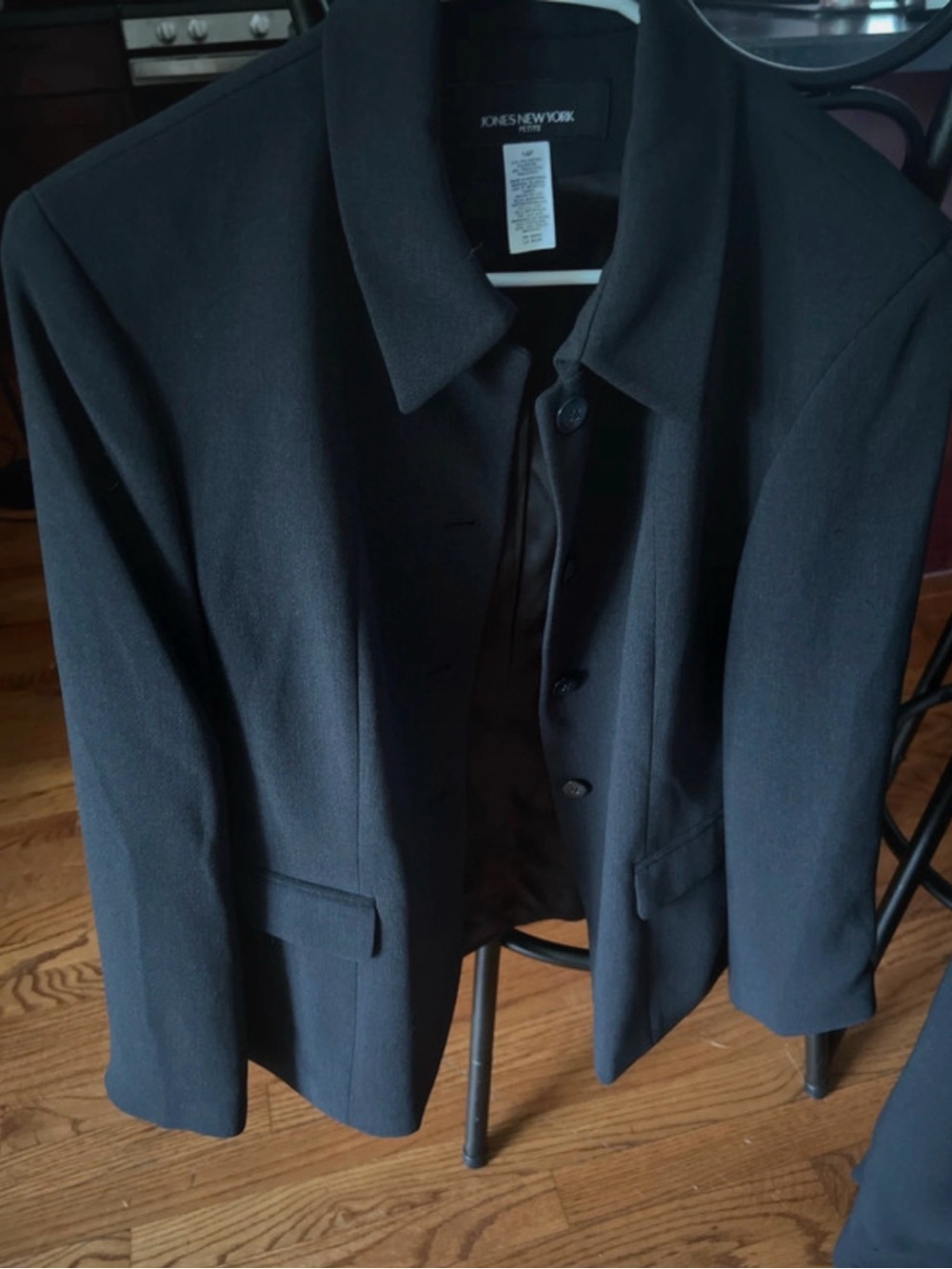 Jones New York Black Tailored Sport Coat